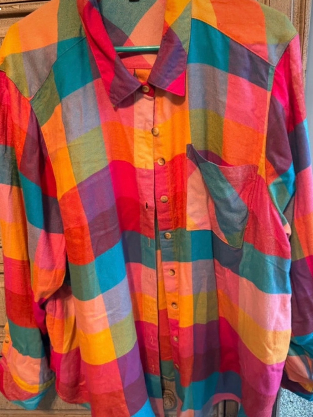 Torrid Multicolor Plaid Button Down Shirt Size 3